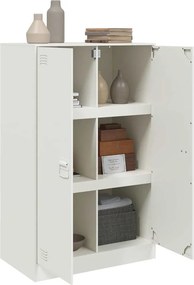 vidaXL Μπουφές Λευκός 67x39x107 εκ. από Ατσάλι