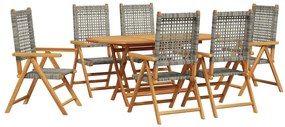 vidaXL Σέτ φαγητού για κήπο 7 pcs Γκρι