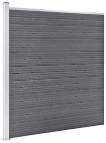 vidaXL Πάνελ Περίφραξης 2 Τετράγωνα + 1 Κεκλιμένο Γκρι 446x186 εκ. WPC