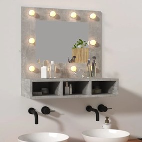 Έπιπλο Καθρέπτη με LED Γκρι Σκυροδέματος 60x31,5x62 εκ. - Γκρι