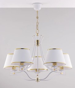 Κρεμαστό Πολύφωτο Samba Φ78cm 5xE27 Λευκό με Χρυσό