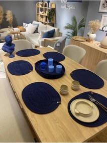 Stewehome Σετ 7 τεμαχίων οβάλ σουπλά και καλαθιού από γιούτα (Κόκκινο) 30x40 cm