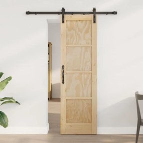 vidaXL Σύρτης Πόρτα με Σετ Υλικών 61x198.5 εκ. Στερεού Ξύλου Πεύκου