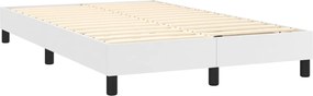 vidaXL Κρεβάτι Boxspring με Στρώμα Λευκό 120x200εκ.από Συνθετικό Δέρμα