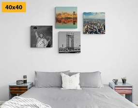 Σετ εικόνων Νέα Υόρκη σε ένα ενδιαφέρον σχέδιο - 4x 40x40
