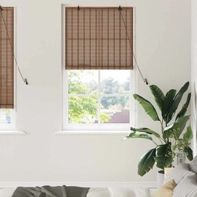 vidaXL Ρολό Παραθύρου με κουρτίνες Καφέ 80 x 220 cm Μπαμπού