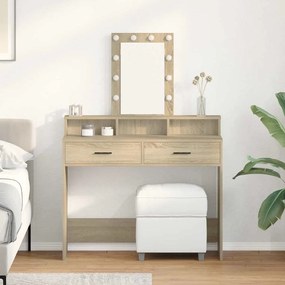 vidaXL Τουαλέτα με LED Φώτα Σομάνο Δρυς 100x41x140 εκ