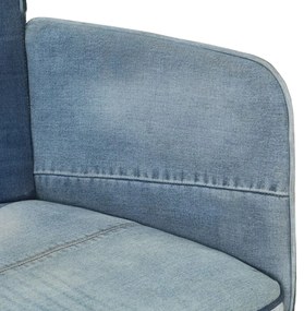 vidaXL Πολυθρόνα Μπλε Denim Patchwork από Καραβόπανο με Υποπόδιο