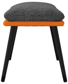 vidaXL Υποπόδιο Σκ. Γκρι&Πορτοκαλί 45x29,5x35 εκ. Ύφασμα & Συνθ. Δέρμα
