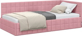 VidaXL Κρεβάτι Γωνίας Ροζ 90 x 200 cm Βελούδο