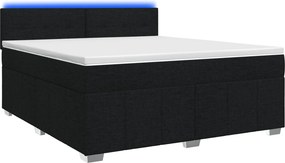 vidaXL Κρεβάτι box spring με στρώμα Μαύρο 180 x 200 cm Ύφασμα