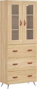 vidaXL Ντουλάπι Sonoma δρυς 69,5 x 34 x 180 εκ. από Επεξεργασμένο Ξύλο