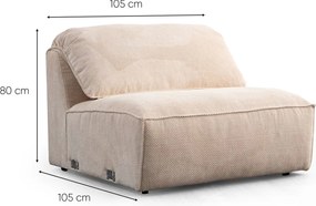 Corner Sofa Flamingo Corner 5 (L1+O1+Chlr) Cream