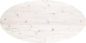vidaXL Επιφάνεια Τραπεζιού Οβάλ Λευκή 110x55x2,5 εκ. Μασίφ Ξύλο Πεύκου