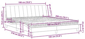 ΚΡΕΒΑΤΙ ΜΕ ΣΤΡΩΜΑ ΣΚΟΥΡΟ ΓΚΡΙ 180X200 ΕΚ. ΒΕΛΟΥΔΙΝΟ 3208611