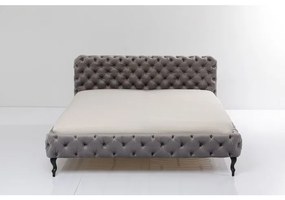 Κρεβάτι Desire Velvet Ασημί Γκρι 200x200 εκ. 217x228x100εκ - Γκρι