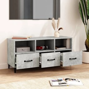 vidaXL Έπιπλο Τηλεόρασης Γκρι Σκυροδέματος 102x35x50 εκ. Επεξ. Ξύλο
