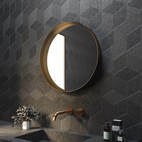 Iron Circle Ø100 - Καθρέπτης μπάνιου μεταλλικός - White Matt