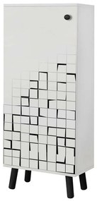 Παπουτσοθήκη Vegas 869VEL8637 50x38x135cm White-Black Μοριοσανίδα,Ξύλο