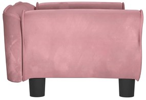 vidaXL Κρεβάτι Σκύλου Ροζ 70 x 45 x 30 εκ. Βελούδινο