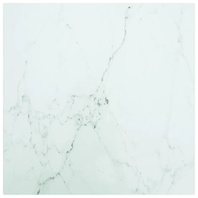 vidaXL Επιφάνεια Τραπεζιού Λευκή 40x40εκ 6 χιλ Ψημ. Γυαλί Μαρμ. Σχέδιο