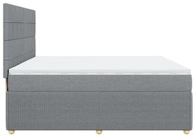 ΚΡΕΒΑΤΙ BOXSPRING ΜΕ ΣΤΡΩΜΑ ΑΝΟΙΧΤΟ ΓΚΡΙ 200X200 ΕΚ. ΥΦΑΣΜΑΤΙΝΟ 3294463