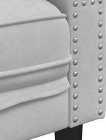 vidaXL Πολυθρόνα Chesterfield Ανοιχτό Γκρι Βελούδινη