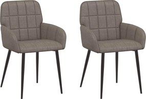 vidaXL Καρέκλες φαγητού 2 pcs Τεχνητό Δέρμα Γκρι 57 x 50 x 85 εκ.