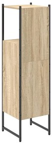 vidaXL Ντουλάπι Μπάνιου Μπεζ 33 x 33 x 120,5 εκ. Επεξεργασμένο ξύλο