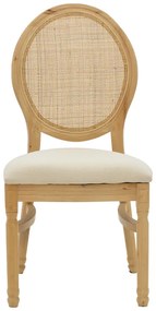 Καρέκλα Canco pakoworld φυσικό rubberwood-φυσικό rattan 50x55x98εκ