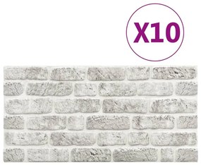 Πάνελ Τοίχου 3D 10 τεμ. Σχέδιο Τούβλα Ανοιχτό Γκρι EPS - Γκρι