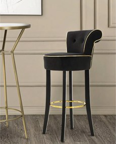 Σκαμπό Μπαρ Μαύρο LUXY 48x46x96