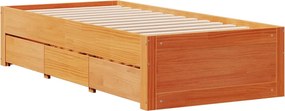 vidaXL Κρεβάτι Βιβλιοθήκη Χωρίς Στρώμα 75x190 εκ Μασίφ Ξύλο Πεύκου