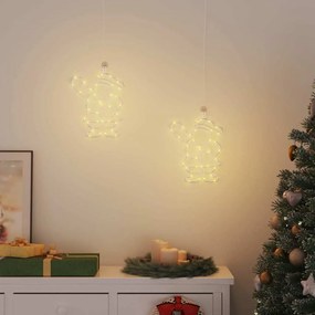 vidaXL Χριστουγεννιάτικα φώτα Santa Silhouette 2 τεμάχια 35 LED