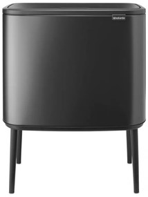 Κάδος Brabantia Bo Touch 1008857, 3x11 l, Ομαλό και αθόρυβο άνοιγμα, Μεγάλο άνοιγμα, Σκούρο γκρι