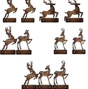 Σετ των 3 Intra απο ξύλο plywood 3mm-4mm πάχος – ξύλο διακόσμησης συλλογής Xmas Reindeer on Stand 20x20 cm INTRAVECTRY-MY549780