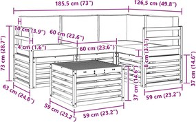 vidaXL Σειρά Καναπέ Εξωτερικού 5 pcs Λευκό και Κρεμ Πολυεστέρας