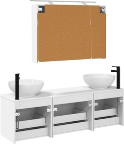 vidaXL Σετ Ντουλαπιών Μπάνιου 4 pcs Λευκό 100 x 14,5 x 70 εκ