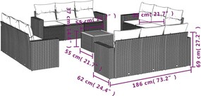 vidaXL Σετ Καναπέ Κήπου 13τεμ Μπεζ Συνθ. Ρατάν με Μαξιλάρια