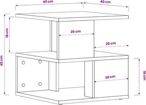 vidaXL Τραπέζι Βοηθητικό Λευκό 40 x 40 x 40 εκ. από Επεξ. Ξύλο