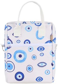 Τσάντα Φαγητού Ισοθερμική Save The Aegean Spirit Of Luck 01-32913 20x14x27cm 7lt White-Blue Estia PVC