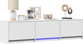 vidaXL Τηλεοπτική βιβλιοθήκη με LED 165 x 34 x 40 εκ. Λευκό
