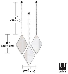 Umbra Σετ 3 καθρέπτες τοίχου/μαύρο πλαίσιο,Dima 358777-040