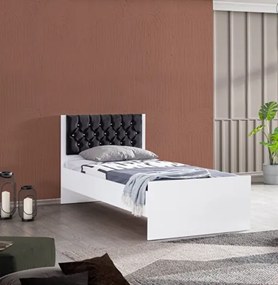Stewehome Μοντέρνο Μονό Κρεβάτι Λευκό Μαύρο 90x190 cm