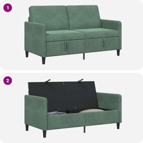vidaXL Καναπές με Αποθήκευση Θαλασσί 152 x 78 x 87 εκ Πολυεστέρας