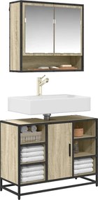 vidaXL Ντουλάπι Νιπτήρα Μπάνιου Sonoma Δρυς 80 x 33 x 60 εκ. από Τεχνητό Ξύλο