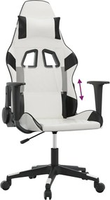vidaXL Καρέκλα Gaming Λευκό/Μαύρο από Συνθετικό Δέρμα