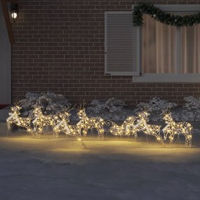 vidaXL LED Ελάφια 7 τμχ. Χρυσό 44 x 18 x 65,5 εκ PET 40 LED