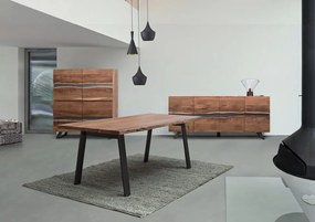 Τραπέζι Aron Ξύλο-Μέταλλο Καφέ-Μαύρο (200x95x77 εκ.)