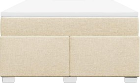 vidaXL Κρεβάτι Boxspring με Στρώμα Κρεμ 140x190 εκ. Υφασμάτινο